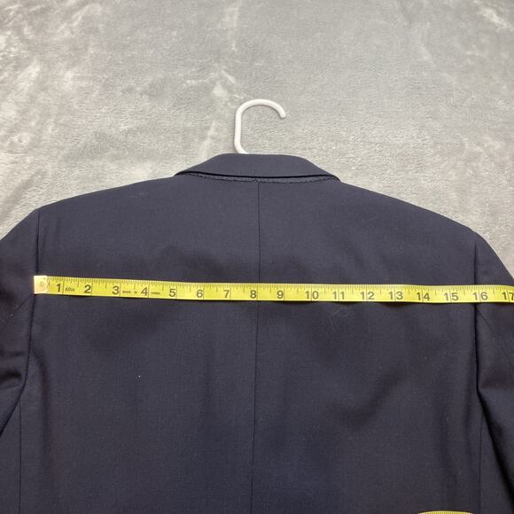 Vintage Bill Blass Nautical Suit Blazer Mens 32L Navy Wool Peak Double Breasted - Picture 8 of 16